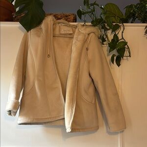 Coldwater Creek Cream Teddy Jacket with Relaxed Fit